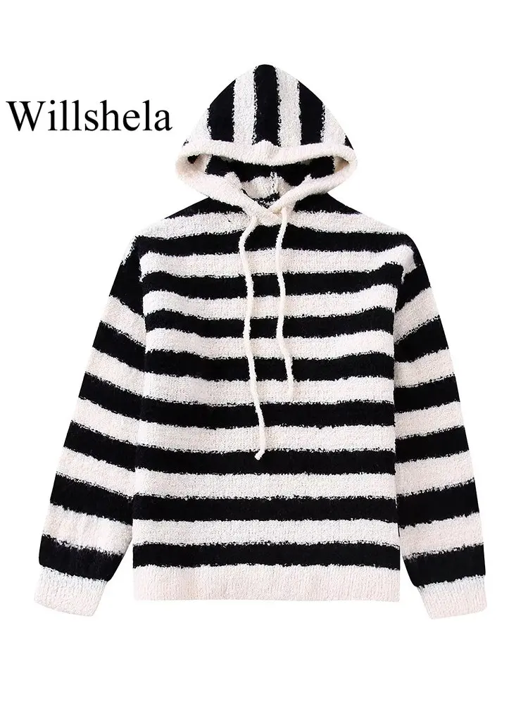 Willshela Women Fashion Striped Knitted Hoodies Vintage Long Sleeves Hooded Neck Female Chic Lady Outfits
Willshela Women Fashion Striped Knitted Hoodies Vintage Long Sleeves Hooded Neck Female Chic Lady Outfits