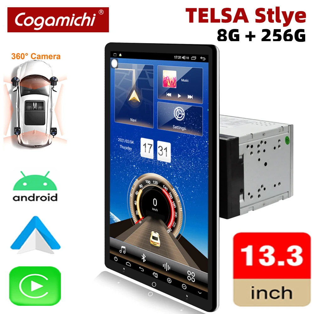 13 Inch Android Screen With 360 Camera For Car Multimedia Radio Player CarPlay Android Auto Wireless 2 Din TELSA Stlye Monitor
13 Inch Android Screen With 360 Camera For Car Multimedia Radio Player CarPlay Android Auto Wireless 2 Din TELSA Stlye Monitor