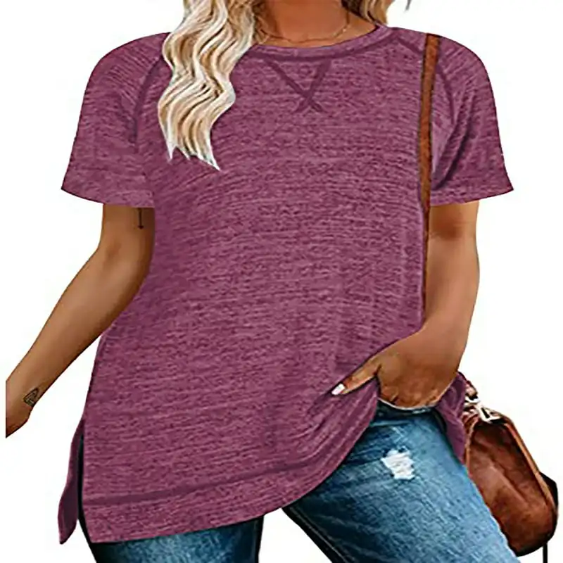 Women's Casual Soft Loose Fitting Short Sleeve Basic Comfy Tunic Tops Summer Tee Blouse for an Easy and Relaxed Look with Split
Women's Casual Soft Loose Fitting Short Sleeve Basic Comfy Tunic Tops Summer Tee Blouse for an Easy and Relaxed Look with Split
