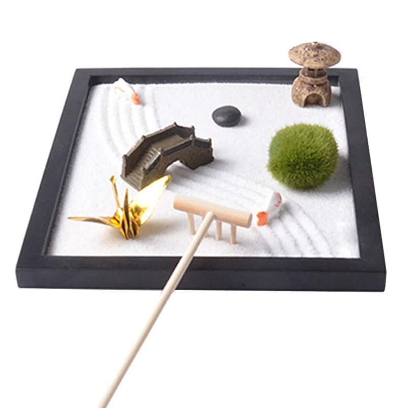 Table Zen Garden Sand Tray Natural Stones Wood Rake Meditation Craft Home Decorative Plate Kids Toy Accessories
Table Zen Garden Sand Tray Natural Stones Wood Rake Meditation Craft Home Decorative Plate Kids Toy Accessories