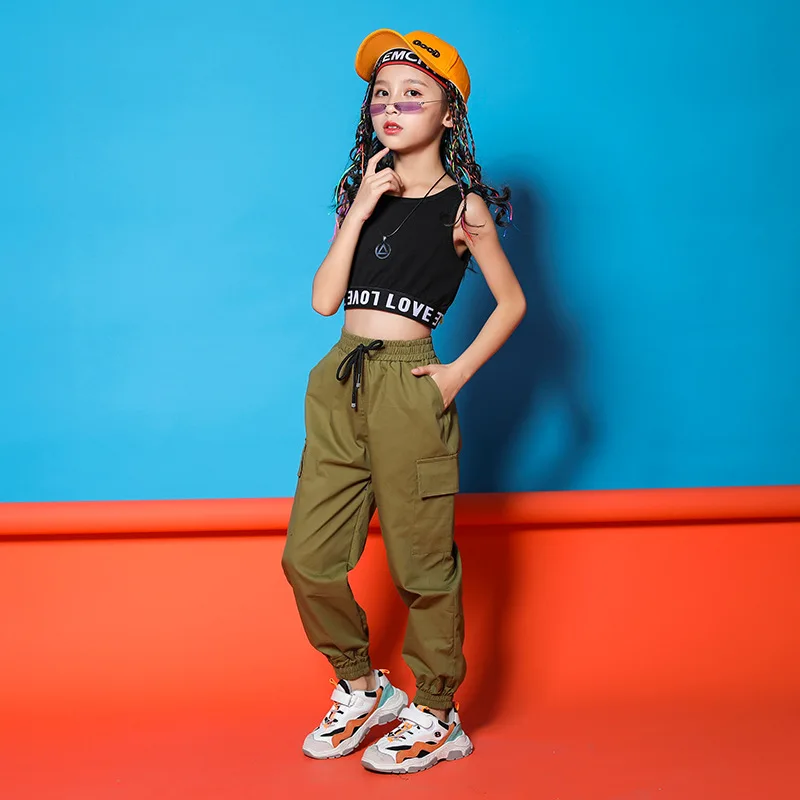 Kid Hip Hop Clothing Crop Tank Top Vest Streetwear Military Tactical Cargo Jogger Pants for Girls Jazz Dance Costume Clothes
Kid Hip Hop Clothing Crop Tank Top Vest Streetwear Military Tactical Cargo Jogger Pants for Girls Jazz Dance Costume Clothes