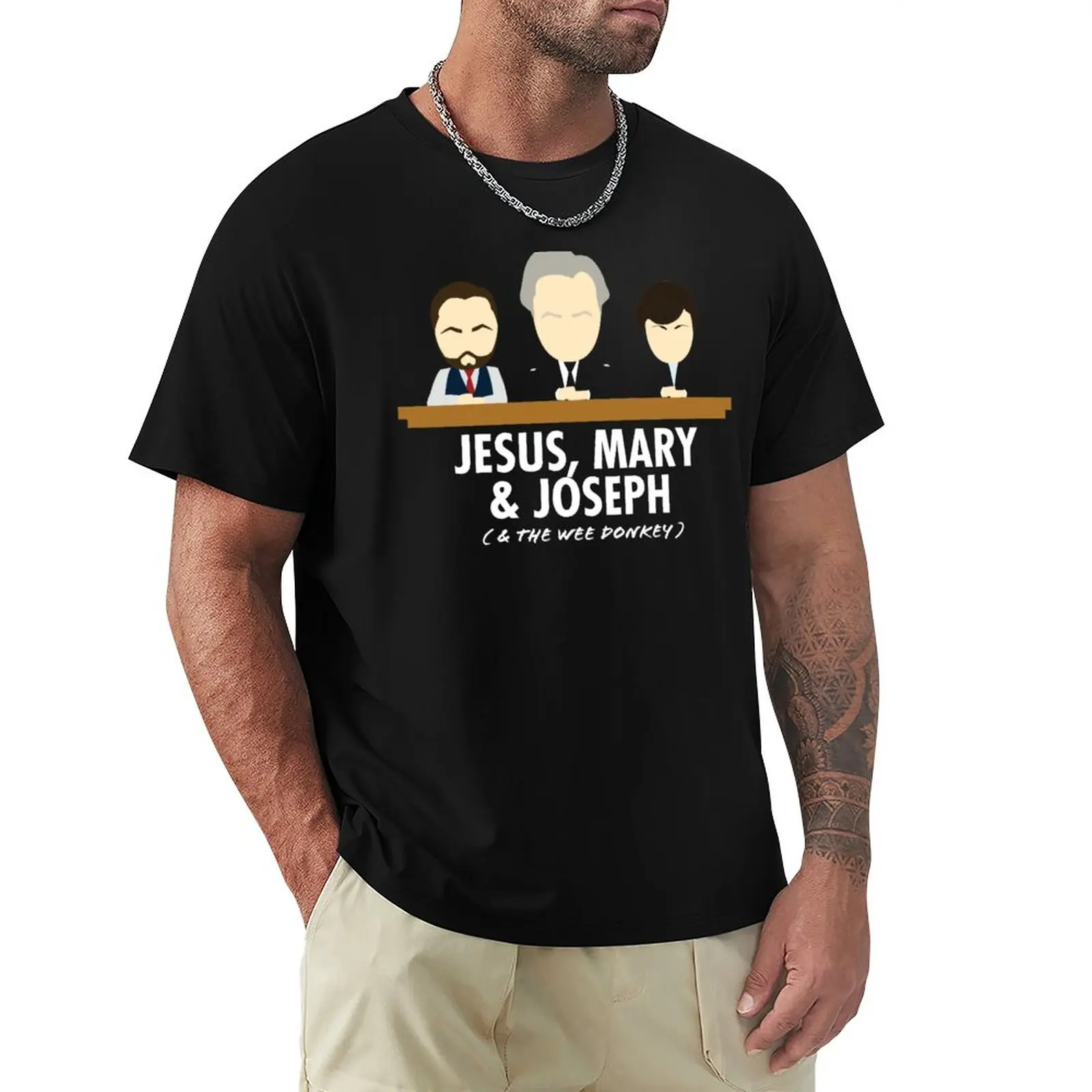 

Jesus, Mary, Joseph & The Wee Donkey T-Shirt Quick Drying Shirt T-shirt For A Boy Mens Graphic t-shirts Anime