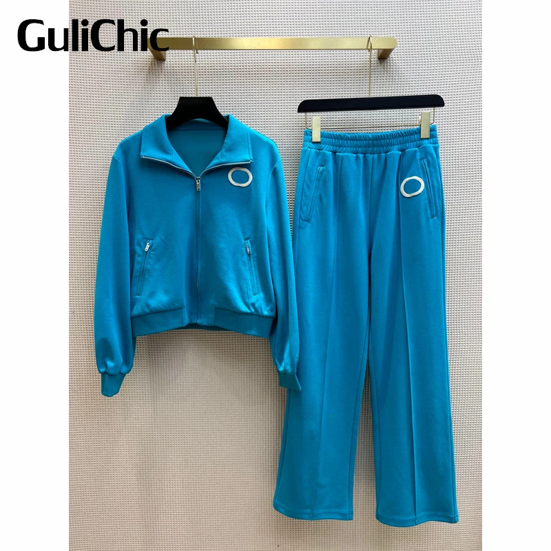 8.22 GuliChic Women Contrast Color Letter Embroidery Short Zipper Sweatshirt Elastic Waist Straight Pants 2 Piece Set
8.22 GuliChic Women Contrast Color Letter Embroidery Short Zipper Sweatshirt Elastic Waist Straight Pants 2 Piece Set