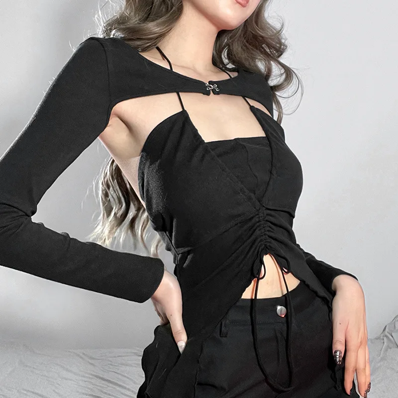 2022 Wind Spring New Women's Solid Color Slim Sexy Halter Vest Long Sleeve T-shirt Women
2022 Wind Spring New Women's Solid Color Slim Sexy Halter Vest Long Sleeve T-shirt Women
