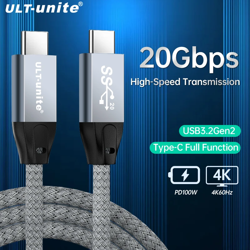 USB3.2 Type-C Data Cable PD100W Fast Charging 4K 20Gbps Full Function Data Transfer Converter For Macbook Laptop Huawei Xiaomi
USB3.2 Type-C Data Cable PD100W Fast Charging 4K 20Gbps Full Function Data Transfer Converter For Macbook Laptop Huawei Xiaomi