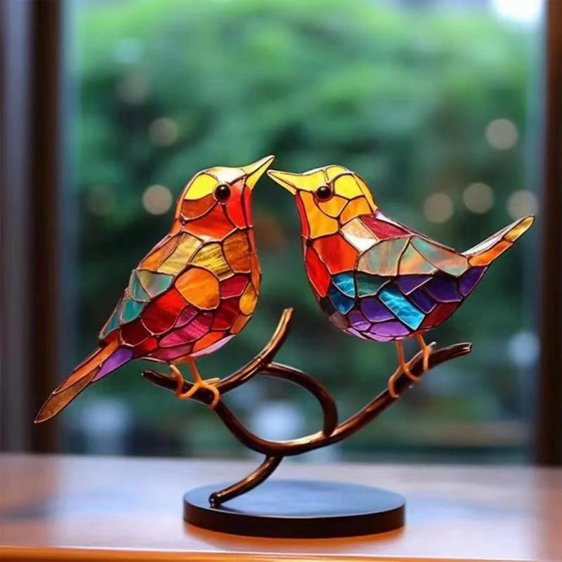 Manual Stained Acrylic Birds On Branch Desktop Ornaments Acrylic Material Double Sided Multicolor Style Birds Acrylic Decoration 
Manual Stained Acrylic Birds On Branch Desktop Ornaments Acrylic Material Double Sided Multicolor Style Birds Acrylic Decoration