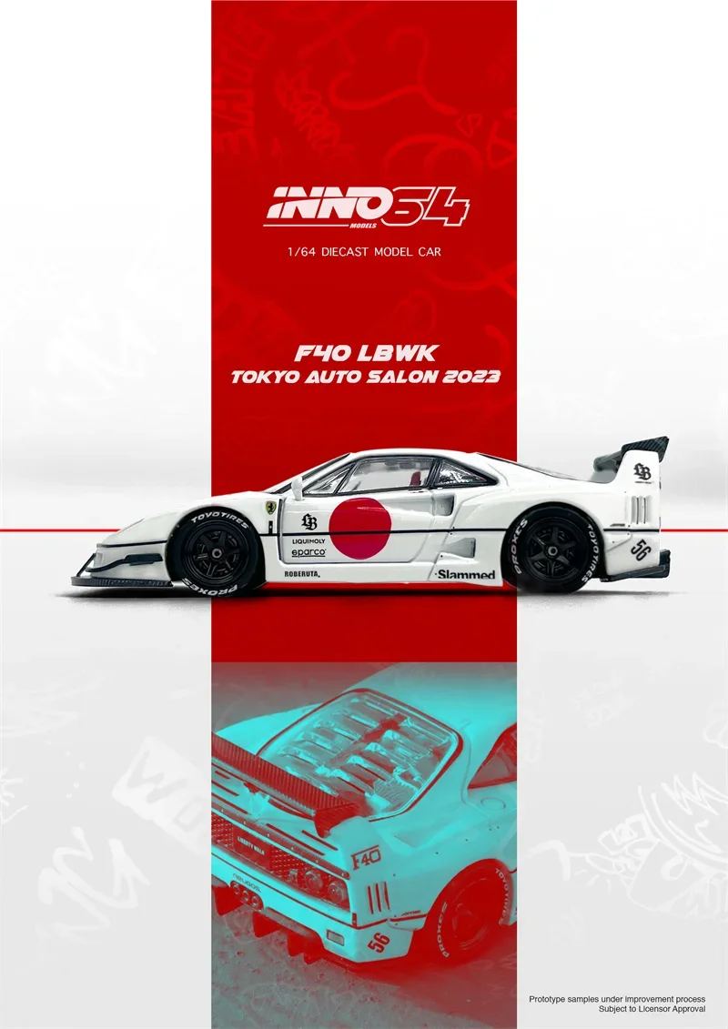 INNO 1:64 LBWK F40 Токийский автосалон 2023 белая Коллекционная модель автомобиля
INNO 1:64 LBWK F40 Токийский автосалон 2023 белая Коллекционная модель автомобиля