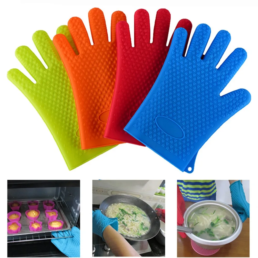 

Силиконовые кухонные перчатки Jerrydian для духовки, термостойкие толстые Прихватки для кухни, кухонные гаджеты, кухонные аксессуары