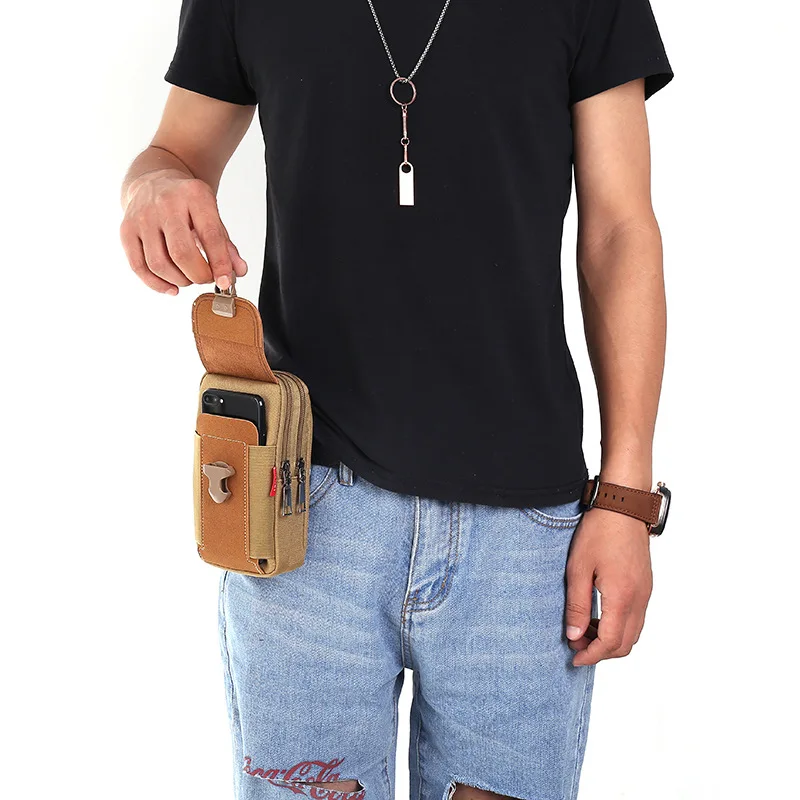 

Многофункциональная поясная сумка для мужчин, уличный кошелек на ремне для мобильного телефона, кожаный мужской спортивный модный клатч с карманами, забавная дорожная Повседневная Сумочка для телефона