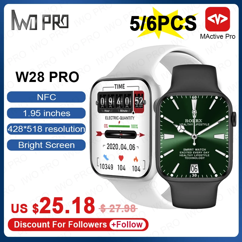 Мужские Смарт-часы IWO PRO W28 PRO, 1,95 дюйма, IPS-экран, разрешение 428*518, NFC, 90 МГц, Bluetooth, Смарт-часы PK W57 W27 MAX 
Мужские Смарт-часы IWO PRO W28 PRO, 1,95 дюйма, IPS-экран, разрешение 428*518, NFC, 90 МГц, Bluetooth, Смарт-часы PK W57 W27 MAX