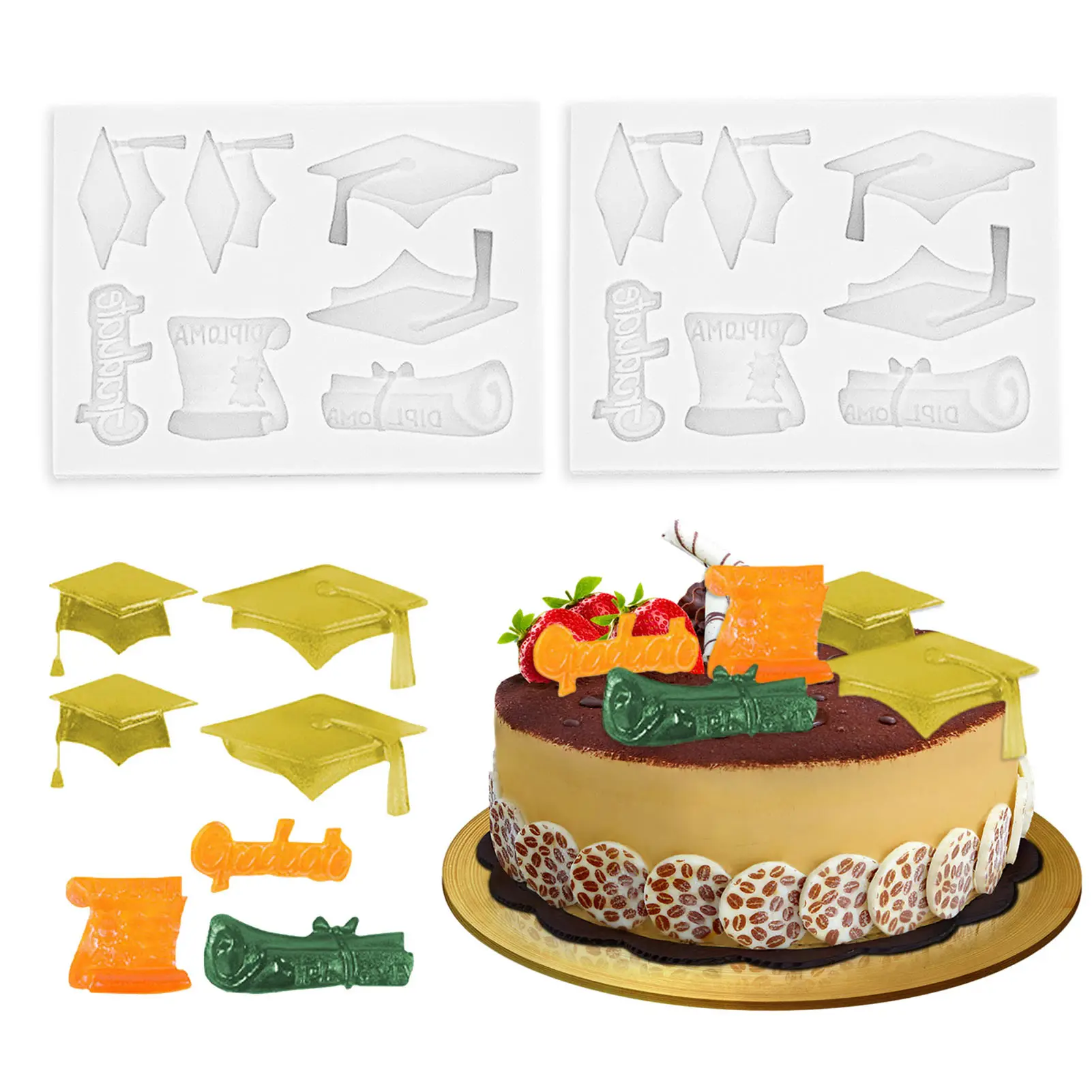 Cake Cupcake Topper Decoration Food Safe Doctoral Cap Silicone Molds Candy Chocolate Mould For Grad Party Soap Jelly
Cake Cupcake Topper Decoration Food Safe Doctoral Cap Silicone Molds Candy Chocolate Mould For Grad Party Soap Jelly