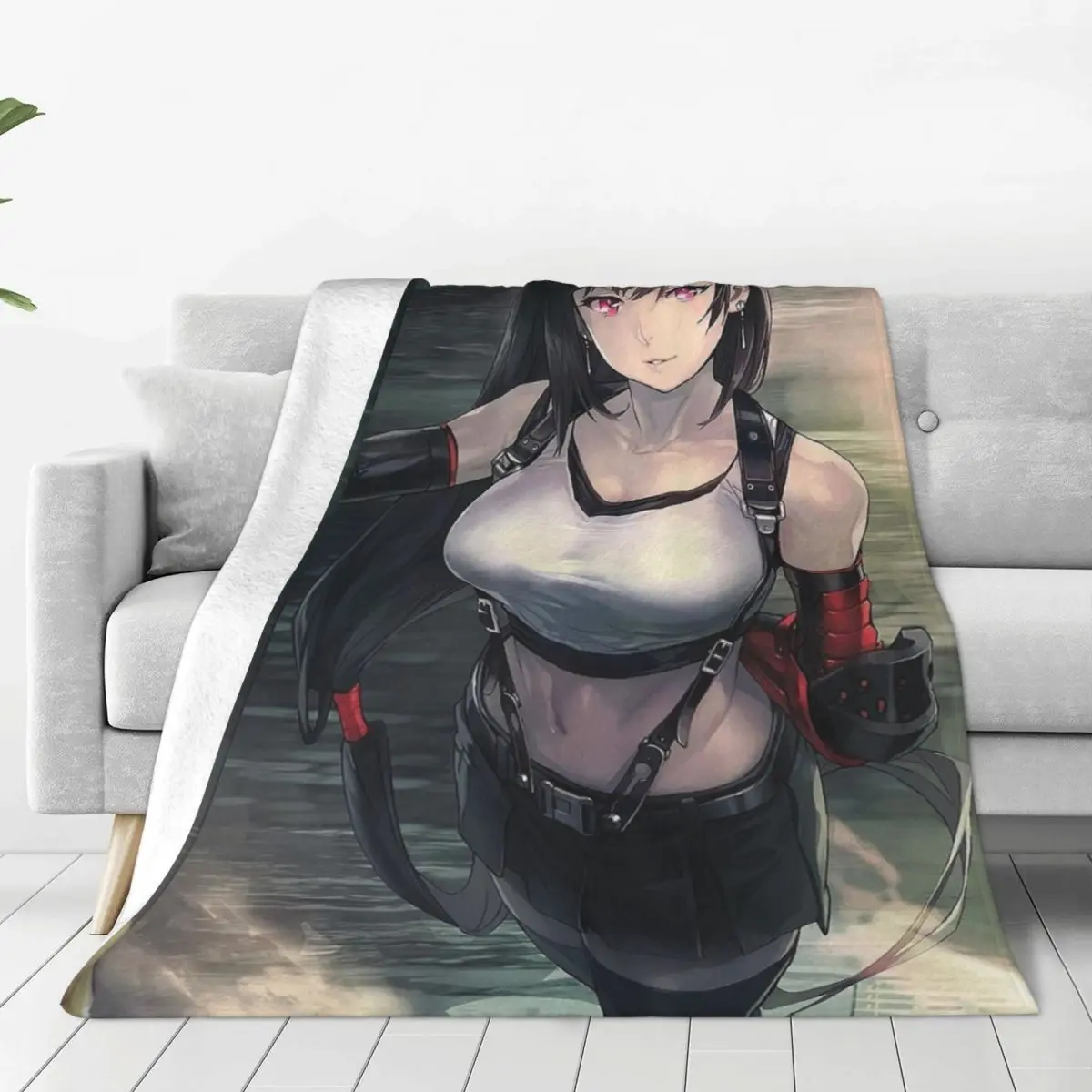

Final Fantasy TIFA Knitted Blanket Aerith sexy beauties Fashion Flannel Throw Blanket Home Personalised Ultra-Soft Warm Bedsprea
