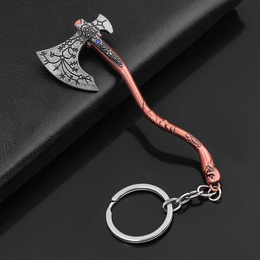 

God of War 4 Leviathan Kratos Shield Ice Axe Keyring Infinity War Stormbreaker Axe Hammer Tomahawk Steel Keychain gift