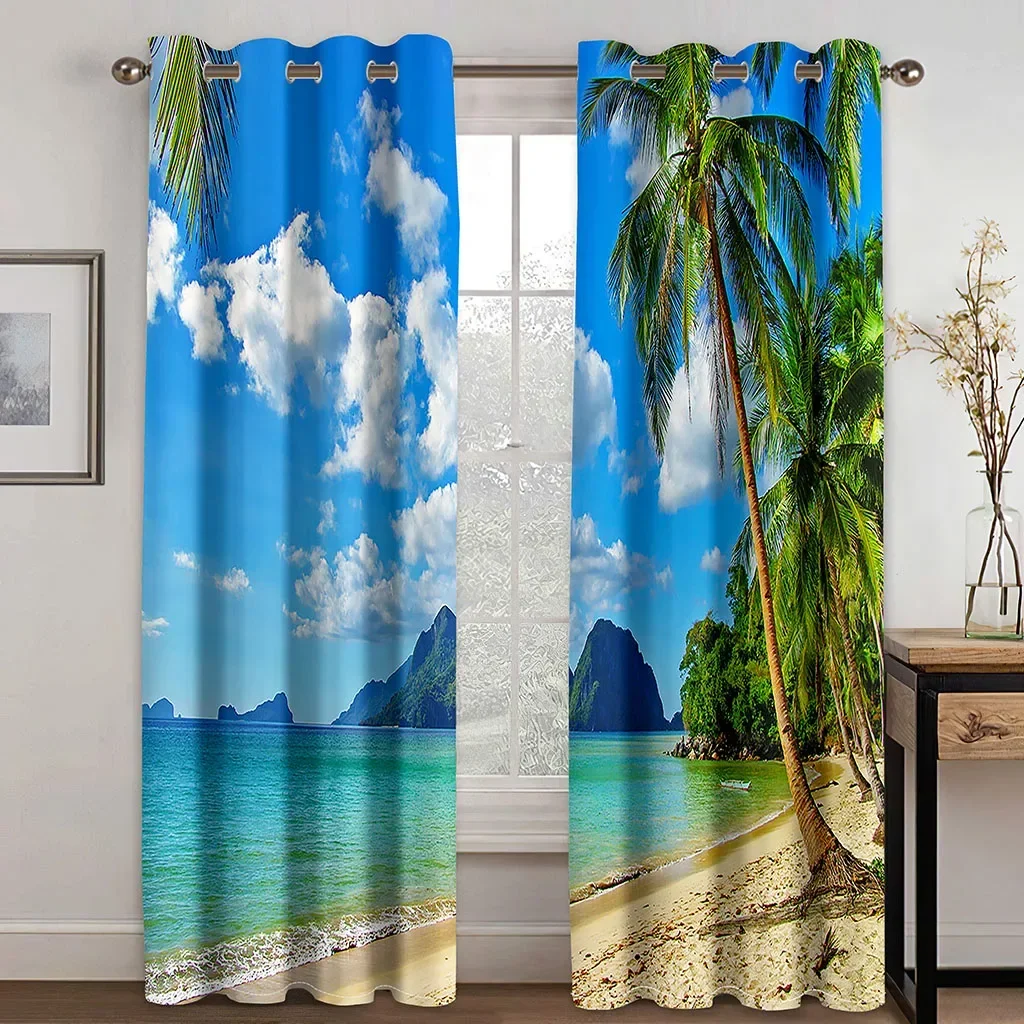 Resort Beach Tropical Island Scenery Plants Two 2 Pieces Free Shipping Thin Curtains for Window Drape Living Room Bedroom Decor
Resort Beach Tropical Island Scenery Plants Two 2 Pieces Free Shipping Thin Curtains for Window Drape Living Room Bedroom Decor