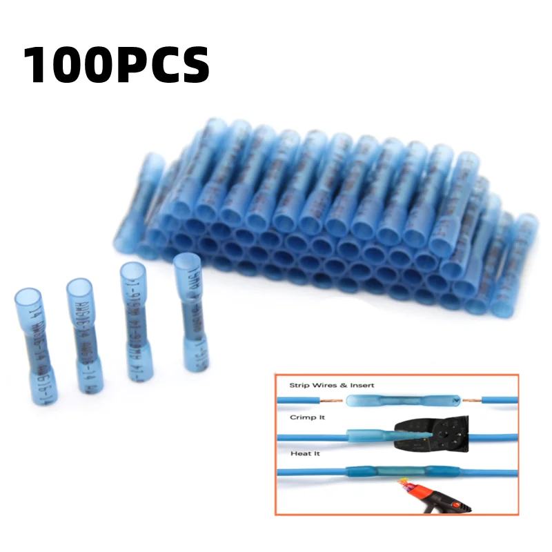 100 шт. изолированные стыковые соединители для электрических проводов, синие термоусадочные обжимные клеммы для кабеля, стыковое электричес... 
100 шт. изолированные стыковые соединители для электрических проводов, синие термоусадочные обжимные клеммы для кабеля, стыковое электричес...