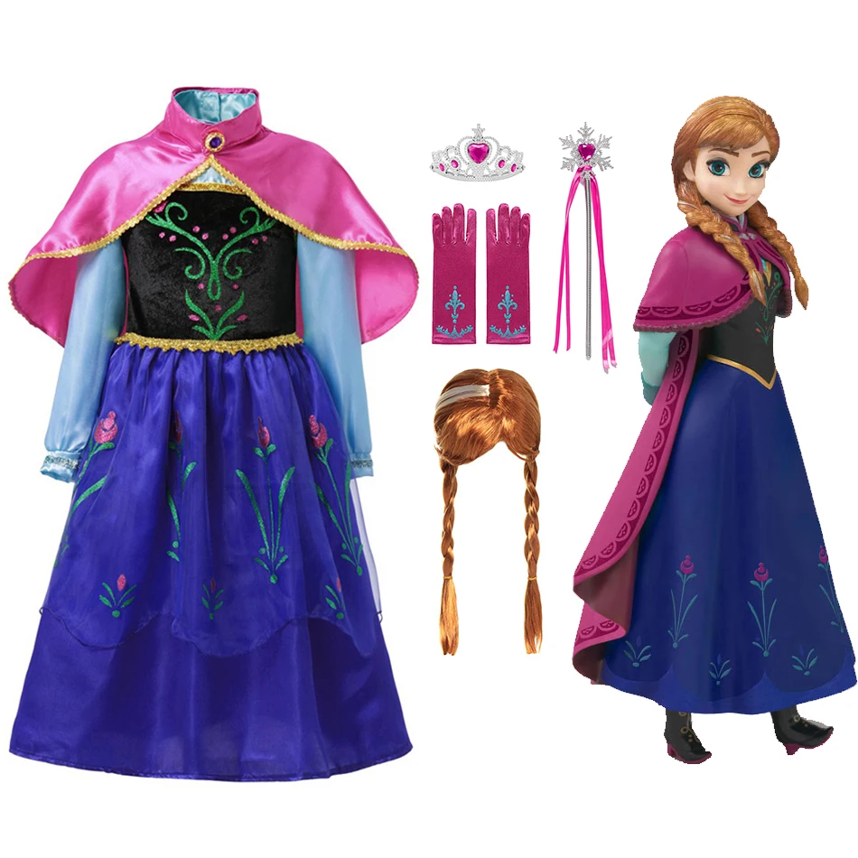 Платье для девочек Disney, маскарадный костюм принцессы Анны, зимние платья с высоким воротником для девочек, сказочное платье Анны, платье с н... 
Платье для девочек Disney, маскарадный костюм принцессы Анны, зимние платья с высоким воротником для девочек, сказочное платье Анны, платье с н...