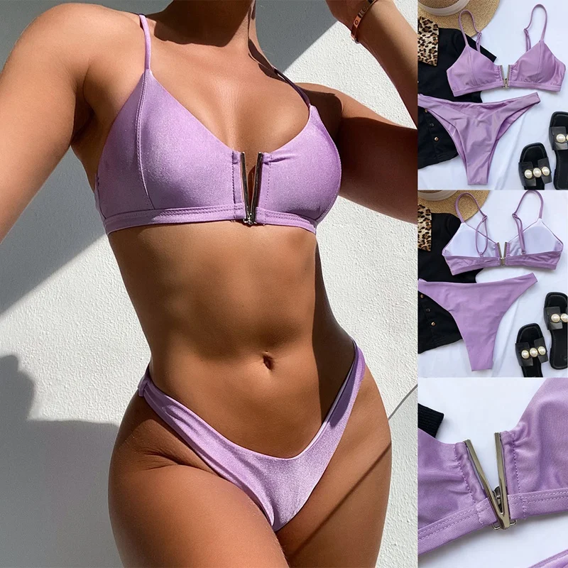 ASDS-Solid Bikini Swimsuit Women Sexy V-Neck Swimwear Summer 2-Pieces Bikini Set Female Beach Swimming Bathing Suit 
ASDS-Solid Bikini Swimsuit Women Sexy V-Neck Swimwear Summer 2-Pieces Bikini Set Female Beach Swimming Bathing Suit