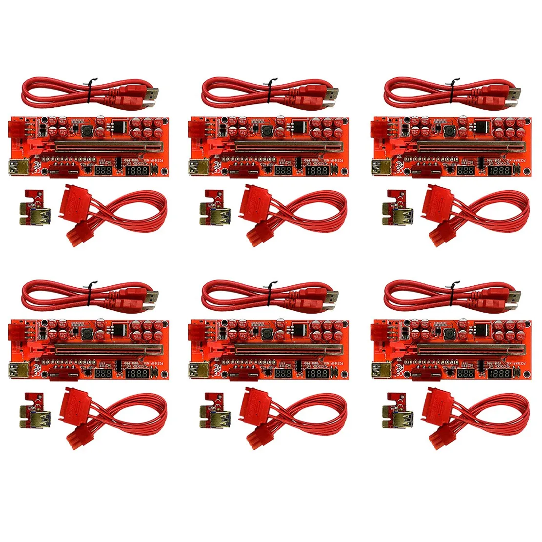 6 Pcs VER018 PRO PCIE 1X to 16X Graphics Extension Cable Riser Card with LED Temperature/Voltage Display for BTC Mining
6 Pcs VER018 PRO PCIE 1X to 16X Graphics Extension Cable Riser Card with LED Temperature/Voltage Display for BTC Mining