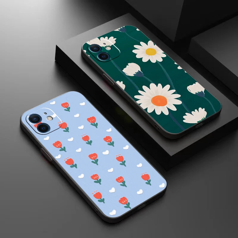 Cartoon Flowers Phone Case For Funda iPhone 13 12 11 Pro Max Mini X XR XS Max 6 6s 7 8 Plus Black Back Soft Liquid Silicon
Cartoon Flowers Phone Case For Funda iPhone 13 12 11 Pro Max Mini X XR XS Max 6 6s 7 8 Plus Black Back Soft Liquid Silicon