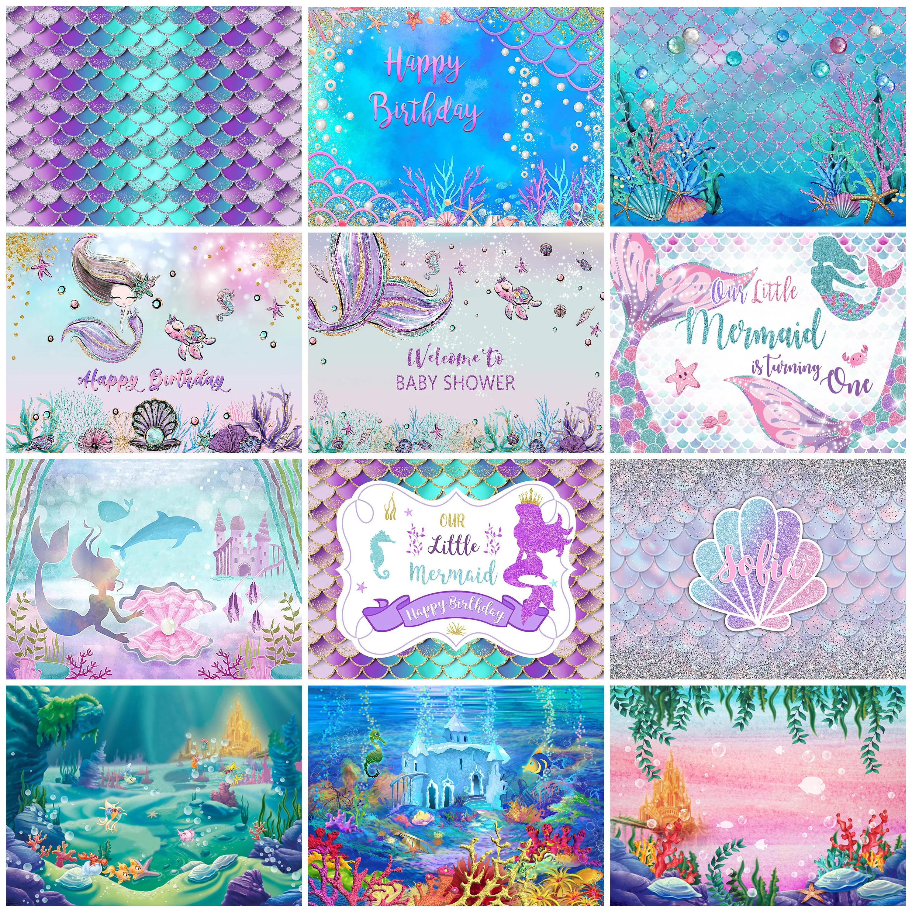 Glitter Mermaid Photography Background Underwater Castle Newborn Birthday Party Decoration Cake Smash Photo Backdrop Photo Props
Glitter Mermaid Photography Background Underwater Castle Newborn Birthday Party Decoration Cake Smash Photo Backdrop Photo Props