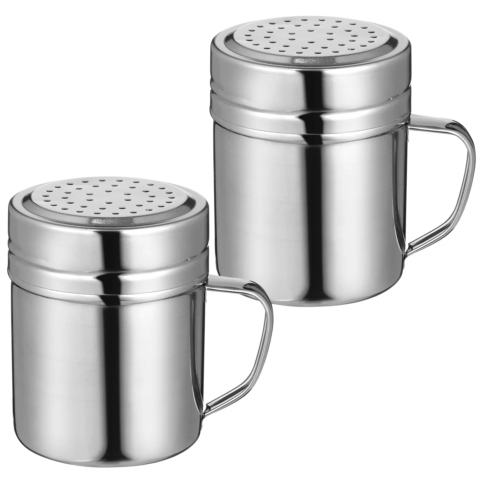 2 Pcs Stainless Steel Dredge Shaker Seasoning Flavoring Condiment Shaker Container Holder with Handle for Home Cafe Restaurant
2 Pcs Stainless Steel Dredge Shaker Seasoning Flavoring Condiment Shaker Container Holder with Handle for Home Cafe Restaurant