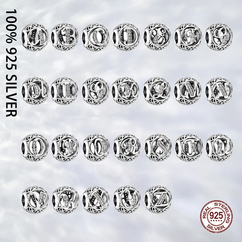 Fit Original Real 925 Sterling Silver Letter A-Z Series Round Charm For Women Bracelet Trinket DIY Jewelry 
Fit Original Real 925 Sterling Silver Letter A-Z Series Round Charm For Women Bracelet Trinket DIY Jewelry