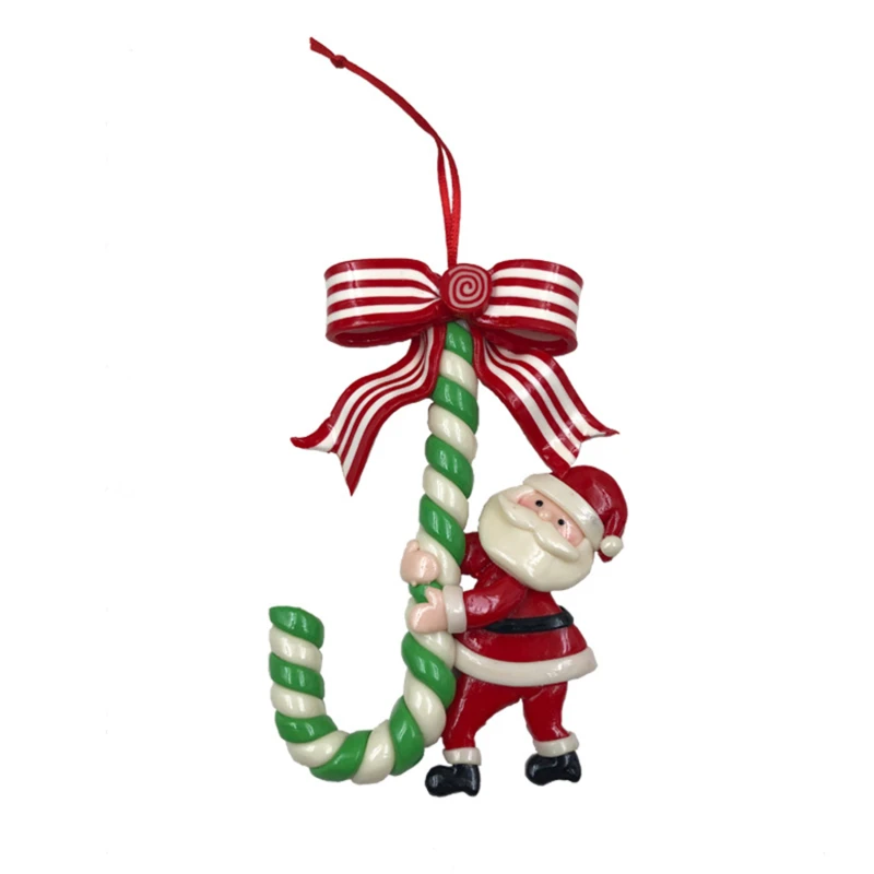 

Рождественские украшения, мягкая керамика, Санта-Клаус, снеговик, маленькая трость, конфеты, тростниковые украшения, шармы для рождественской елки