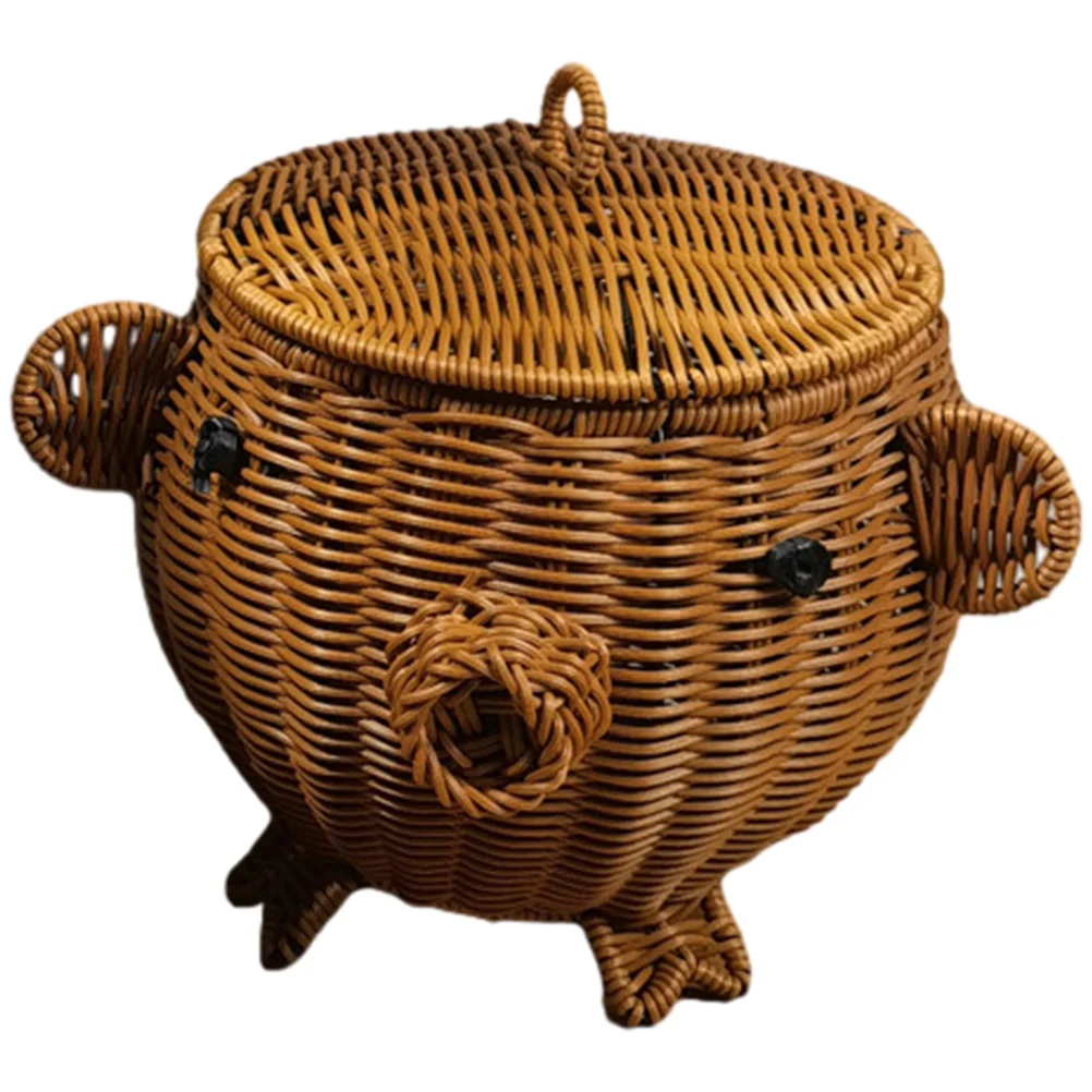 

Hamper Bread Container Tabletop Basket Snacks Serving Bamboo Weaving Imitation Rattan Convenient Dessert Fruits Storage Party