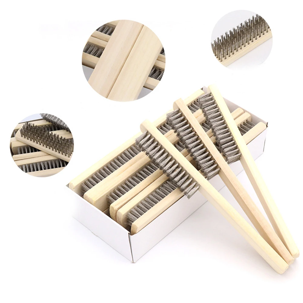 3Pcs Stainless Steel Wire Brush Wood Handle Wire Brush Rust Removal 8.07Inch/205mm For Clean Scales Rust Metal
3Pcs Stainless Steel Wire Brush Wood Handle Wire Brush Rust Removal 8.07Inch/205mm For Clean Scales Rust Metal