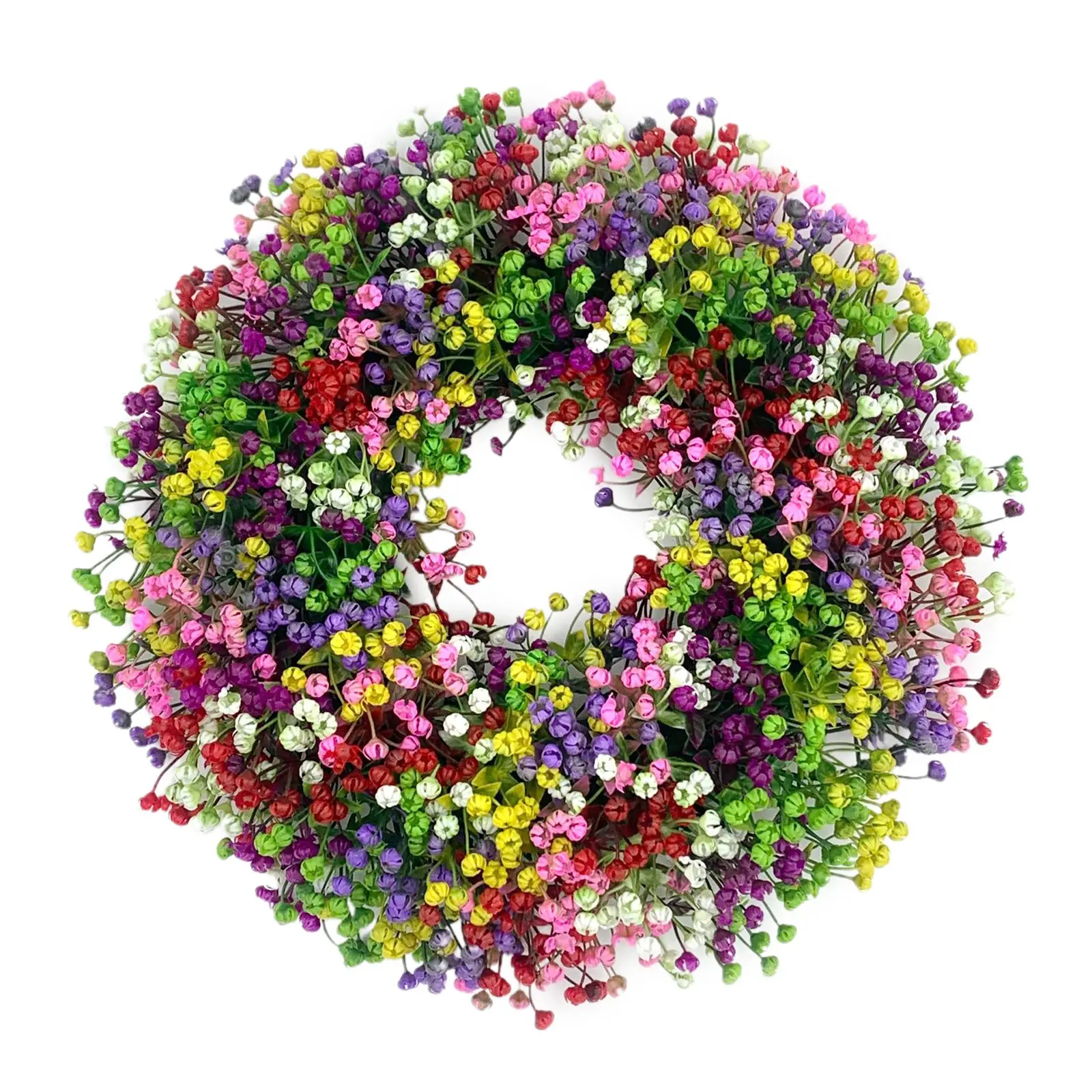 

Seasonal Decoration Weddings Garlands Gypsophila Wreaths 40cm/15.75inch Colorful For Front Door Holiday Home Decor