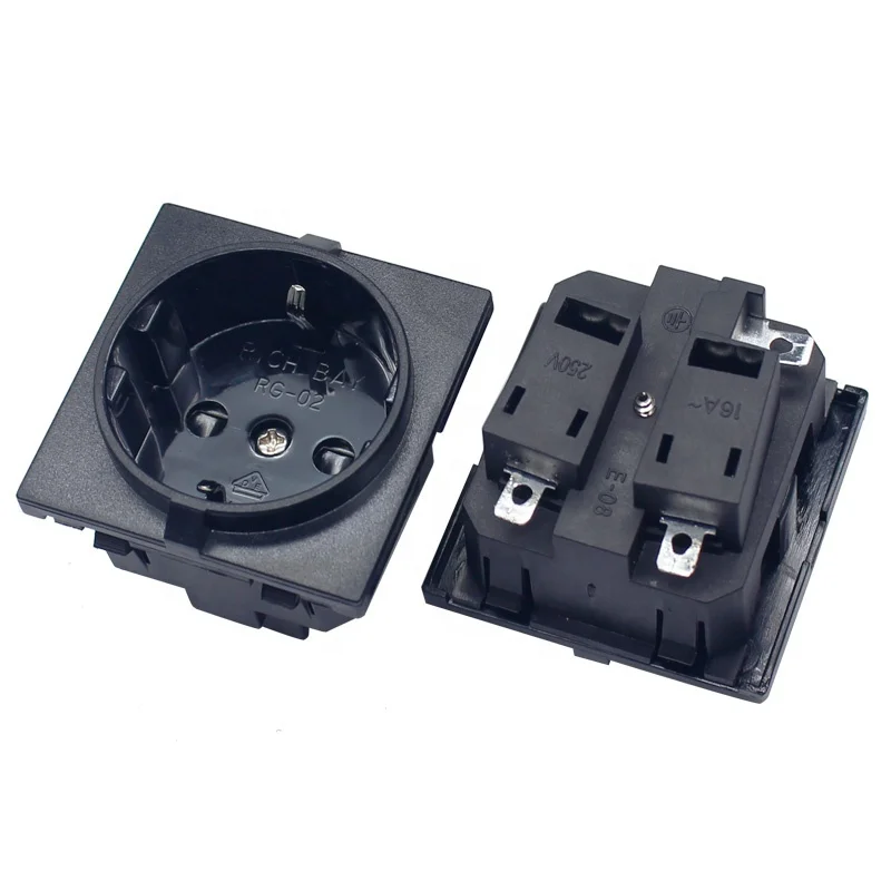 Rich bay RG-02 European Germany waterproof schuko socket outlet snap in receptacle for UPS 
Rich bay RG-02 European Germany waterproof schuko socket outlet snap in receptacle for UPS