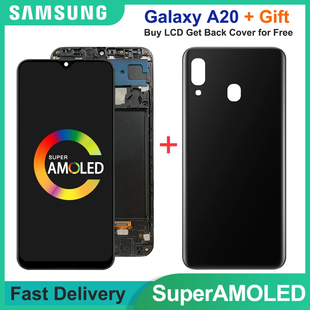 Top 6.4''Super AMOLED For Samsung Galaxy A20 A205 SM-A205F LCD Display Touch Screen With A20 Battery Cover For A205FN
Top 6.4''Super AMOLED For Samsung Galaxy A20 A205 SM-A205F LCD Display Touch Screen With A20 Battery Cover For A205FN