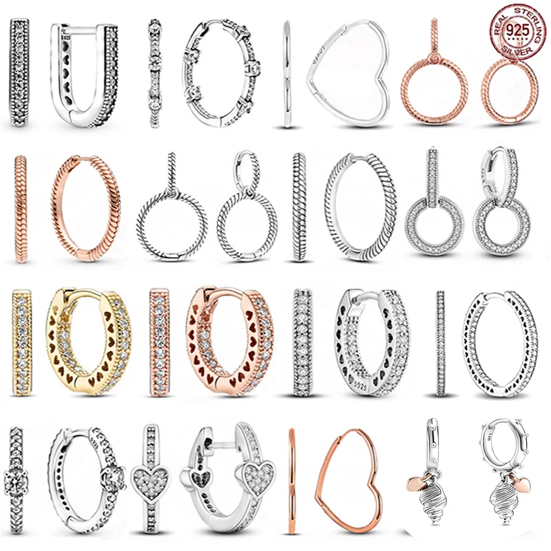 925 Sterling Silver Earrings Charm U-shaped Earrings 0-shaped Earrings Fit Design Original Pandora Bracelet DlY Jewelry Gift
925 Sterling Silver Earrings Charm U-shaped Earrings 0-shaped Earrings Fit Design Original Pandora Bracelet DlY Jewelry Gift