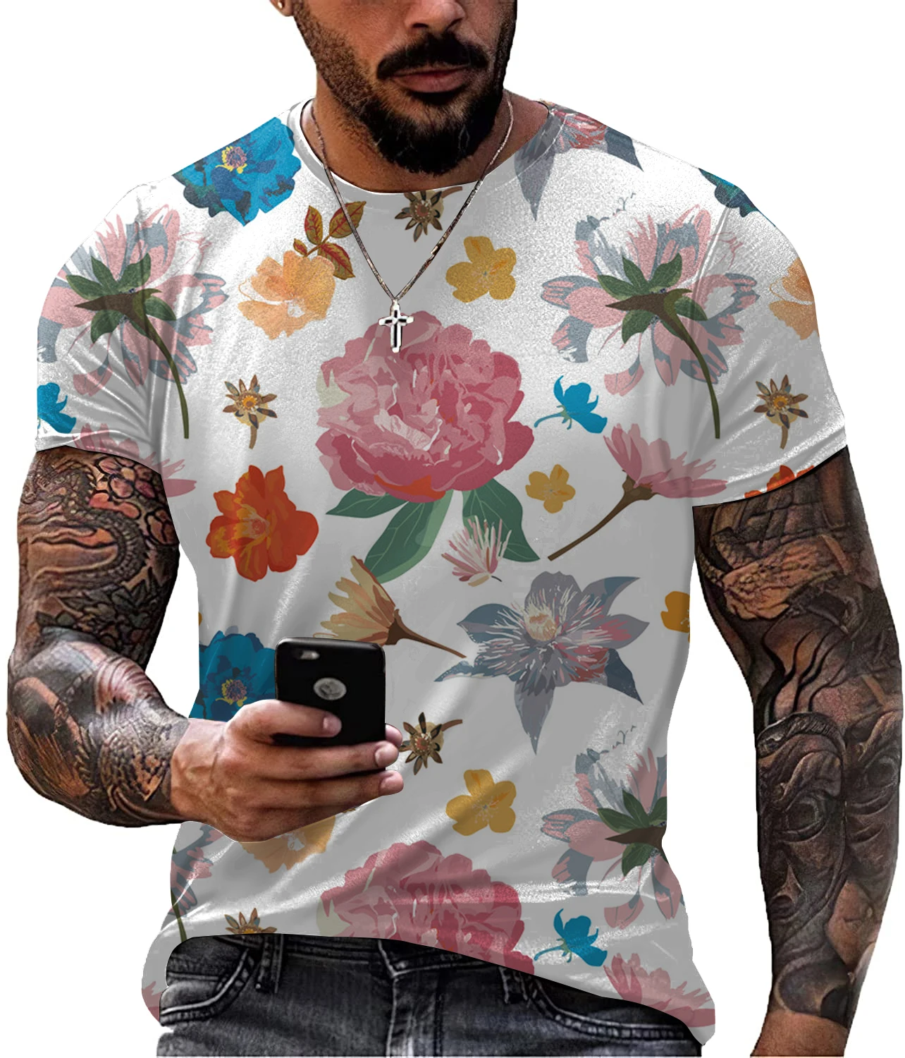 Personality Summer Men's T-shirt Flowers Graphic T Shirts Men Casual 3D Printed Short Sleeve Tees Hip Hop Harajuku O-neck Tops
Personality Summer Men's T-shirt Flowers Graphic T Shirts Men Casual 3D Printed Short Sleeve Tees Hip Hop Harajuku O-neck Tops