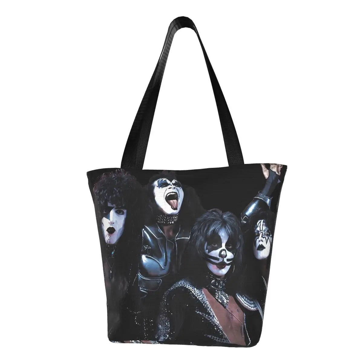 Kiss Band Shopper Bag Kiss Faces Logo College Handbags Ladies Print Shopping Bags Casual Cloth Tote Bag
Kiss Band Shopper Bag Kiss Faces Logo College Handbags Ladies Print Shopping Bags Casual Cloth Tote Bag