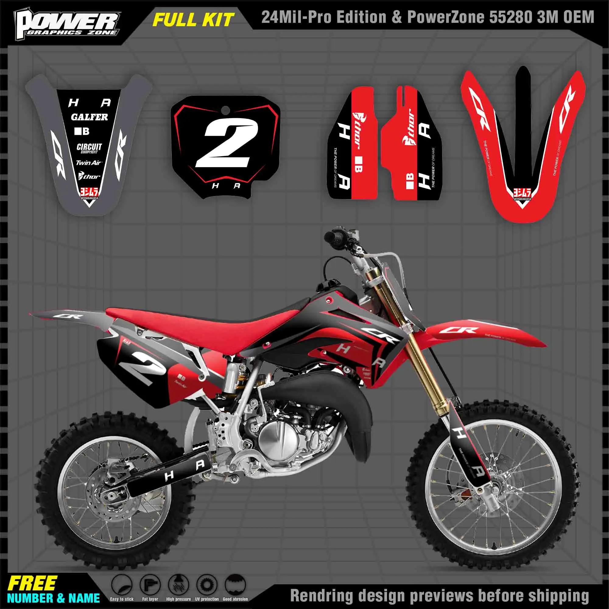 Персонализированные графические фоны PowerZone Team, наклейки 3M, Набор наклеек для Honda 03-12 CR85 2003-2012, наклейки 005 
Персонализированные графические фоны PowerZone Team, наклейки 3M, Набор наклеек для Honda 03-12 CR85 2003-2012, наклейки 005