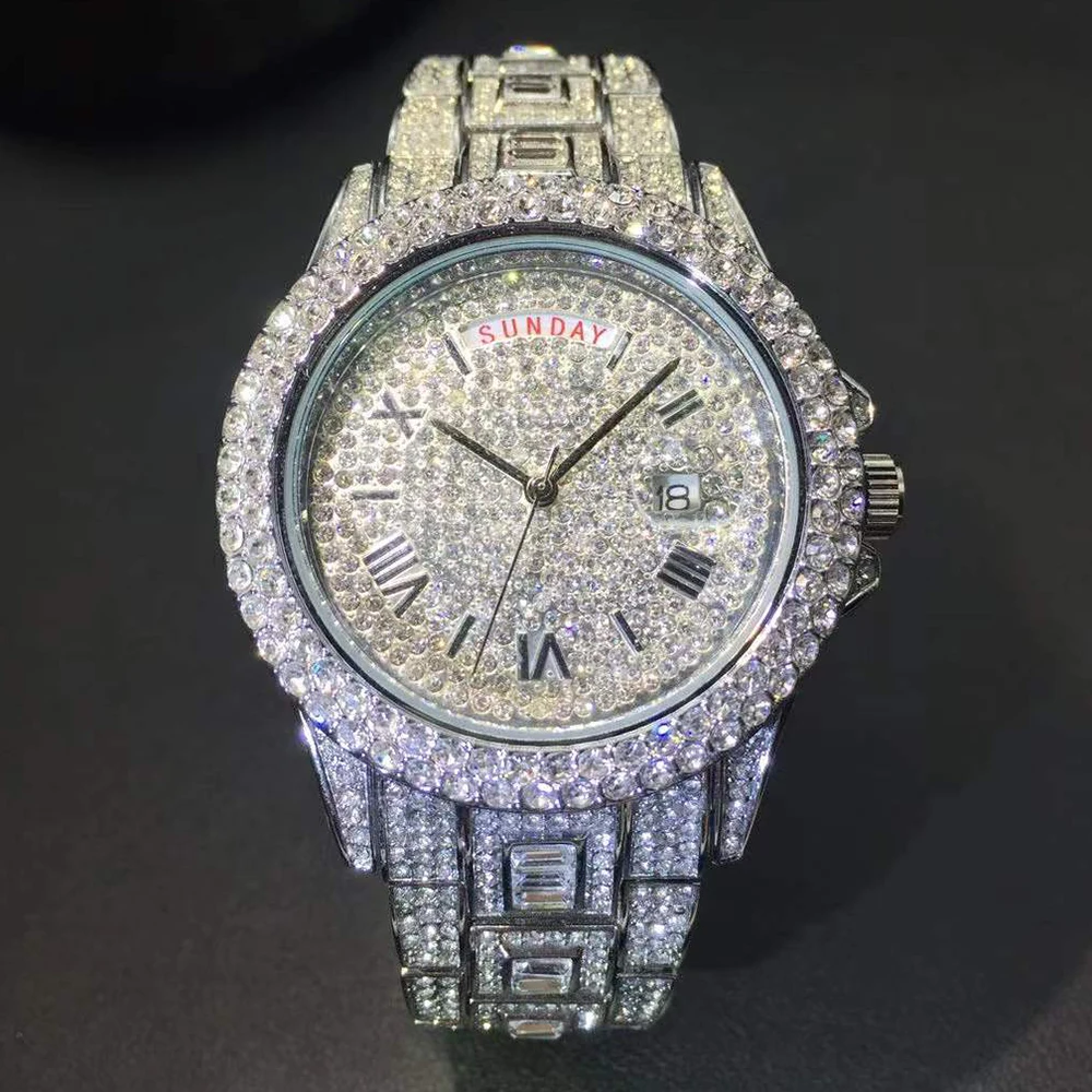 MISSFOX Double Calendar Men Watch Platinum Round Full Diamond Watches Man Luxury Classic Style Luminous Quartz Gentleman Watch
MISSFOX Double Calendar Men Watch Platinum Round Full Diamond Watches Man Luxury Classic Style Luminous Quartz Gentleman Watch