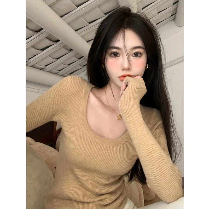 Round Neck Elastic Knitted Sweater Women's Autumn And Winter Korean 2022 New Slim Open Collar Long Sleeve Top
Round Neck Elastic Knitted Sweater Women's Autumn And Winter Korean 2022 New Slim Open Collar Long Sleeve Top