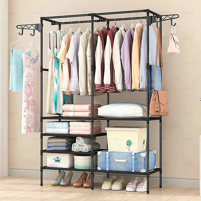 Simple Coat Rack Double-row Large Wardrobe Storage Shelf Clothes Drying Hanger Home Clothes Drying Rack Bedroom Clothing Rack
Simple Coat Rack Double-row Large Wardrobe Storage Shelf Clothes Drying Hanger Home Clothes Drying Rack Bedroom Clothing Rack