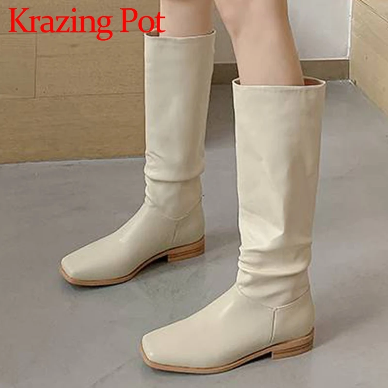 Сапоги Krazing Pot из коровьего спилка, с круглым носком, на среднем каблуке
Сапоги Krazing Pot из коровьего спилка, с круглым носком, на среднем каблуке