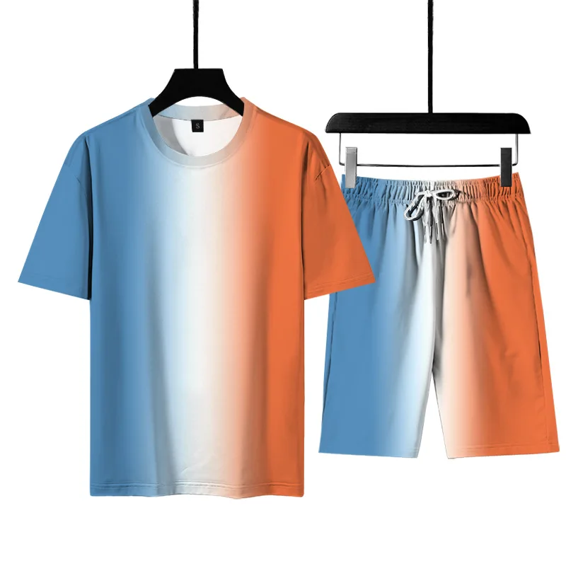 Men's Sportswear Suit Gradient Printing 3d Printing Solid Color T-Shirt Drawstring Casual Shorts Sportswear Fitness Running
Men's Sportswear Suit Gradient Printing 3d Printing Solid Color T-Shirt Drawstring Casual Shorts Sportswear Fitness Running