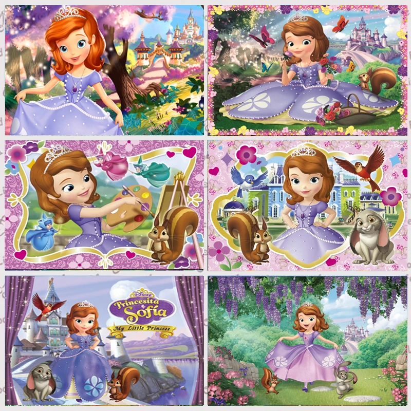 

Disney Princess Sofia Backdrop Baby Shower Girls 1st Birthday Party Photo Background Photocall Prop Vinyl Banner Decor