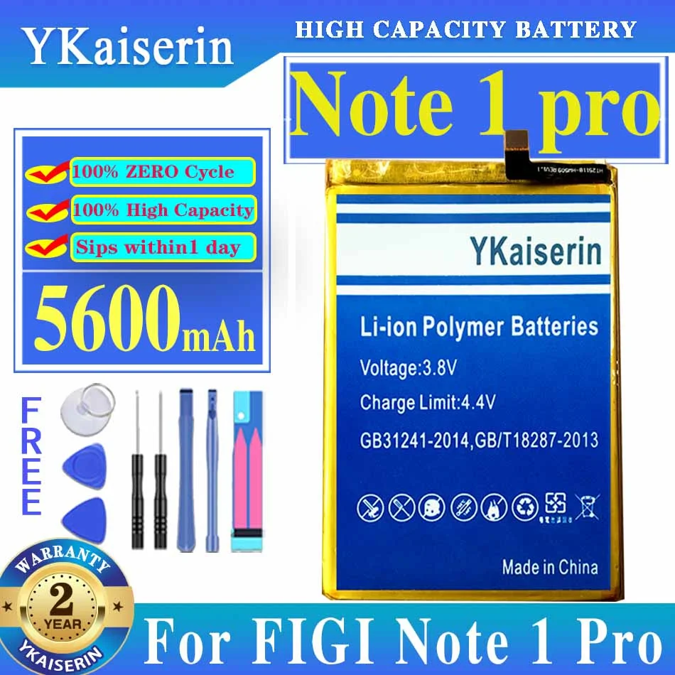 

Аккумулятор ykaisсеребрин для смартфона FIGI Note 1 Pro, 5600 мАч