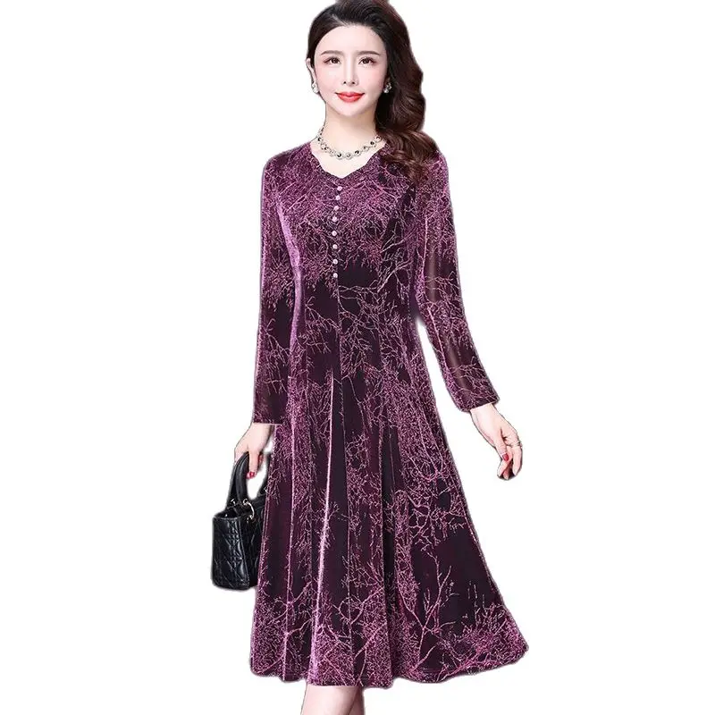 High-End Mother's Dress 2022 Autumn New Middle-Aged Women's Slim Over The Knee Mother's V-Neck Dress 5XL Dresses Women Elegant
High-End Mother's Dress 2022 Autumn New Middle-Aged Women's Slim Over The Knee Mother's V-Neck Dress 5XL Dresses Women Elegant