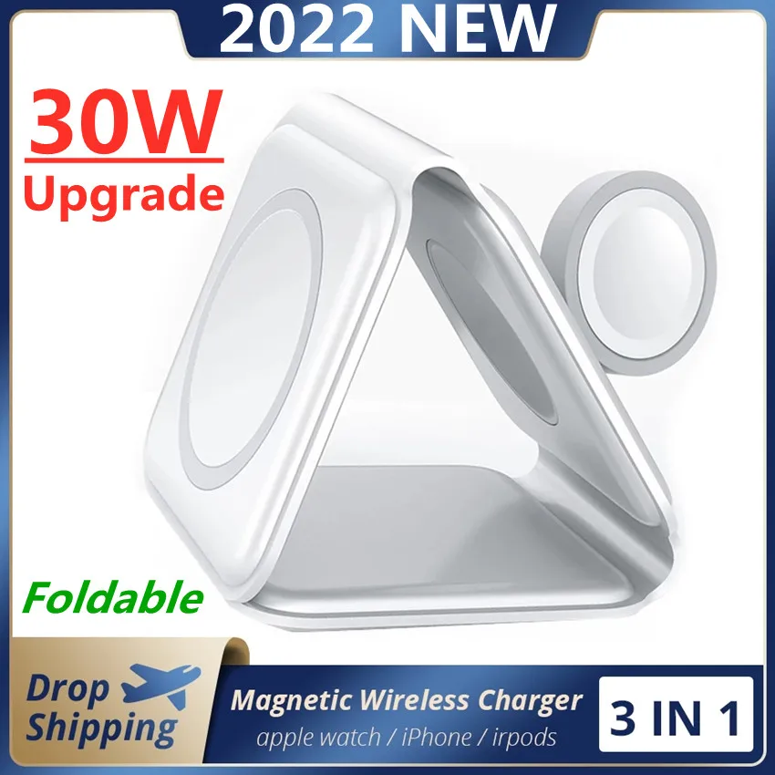 30W 3 in 1 Magnetic Wireless Charger Pad for iPhone 13 12 11 Airpods iWatch Foldable Fast Wireless Charging Station Chargers
30W 3 in 1 Magnetic Wireless Charger Pad for iPhone 13 12 11 Airpods iWatch Foldable Fast Wireless Charging Station Chargers