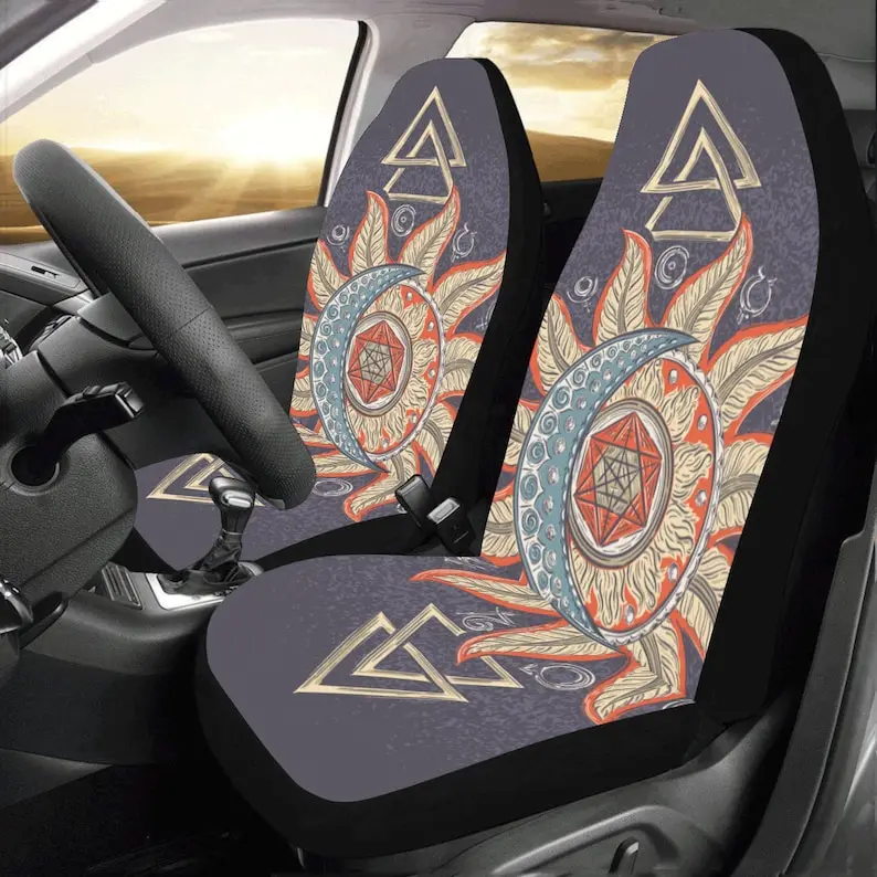 Moon Stars Car Seat Covers 2 pc Retro Sun Sky Bohemian Boho Front Seat Covers for Vehicle, Car SUV Truck Seat Protector Accessor
Moon Stars Car Seat Covers 2 pc Retro Sun Sky Bohemian Boho Front Seat Covers for Vehicle, Car SUV Truck Seat Protector Accessor