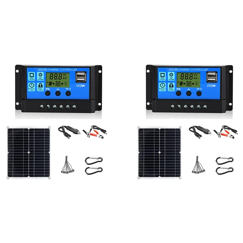 2X 50W Solar Panel 18V Solar Cells Bank Connector Cover With 100A Solar Controller IP65 For Phone Car RV Boat Charger
2X 50W Solar Panel 18V Solar Cells Bank Connector Cover With 100A Solar Controller IP65 For Phone Car RV Boat Charger