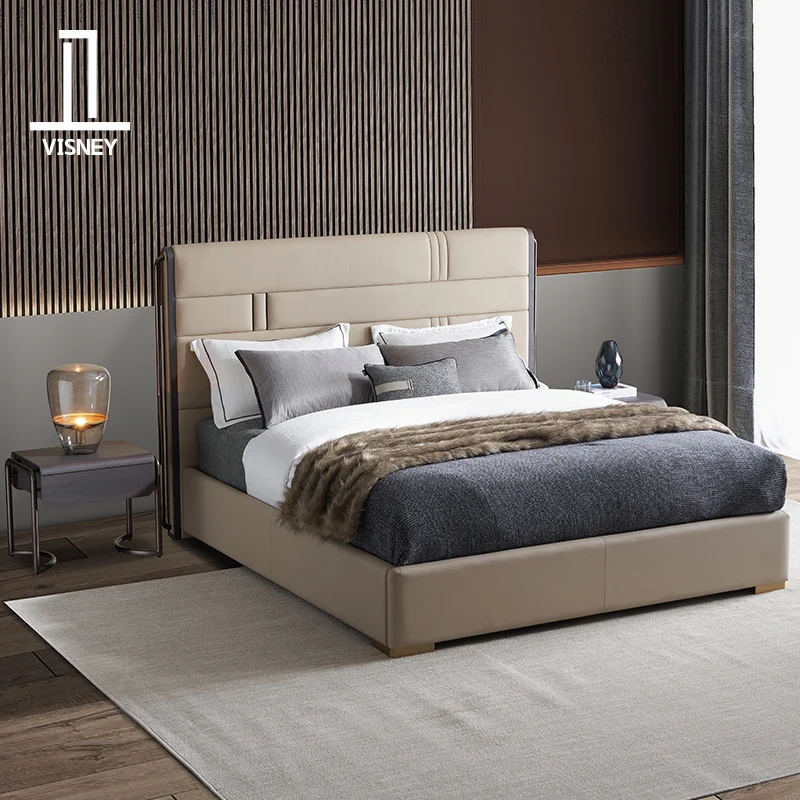 Italian style light luxury solid wood double bed modern minimalist leather wedding bed designer bedroom furniture C4 new product
Italian style light luxury solid wood double bed modern minimalist leather wedding bed designer bedroom furniture C4 new product