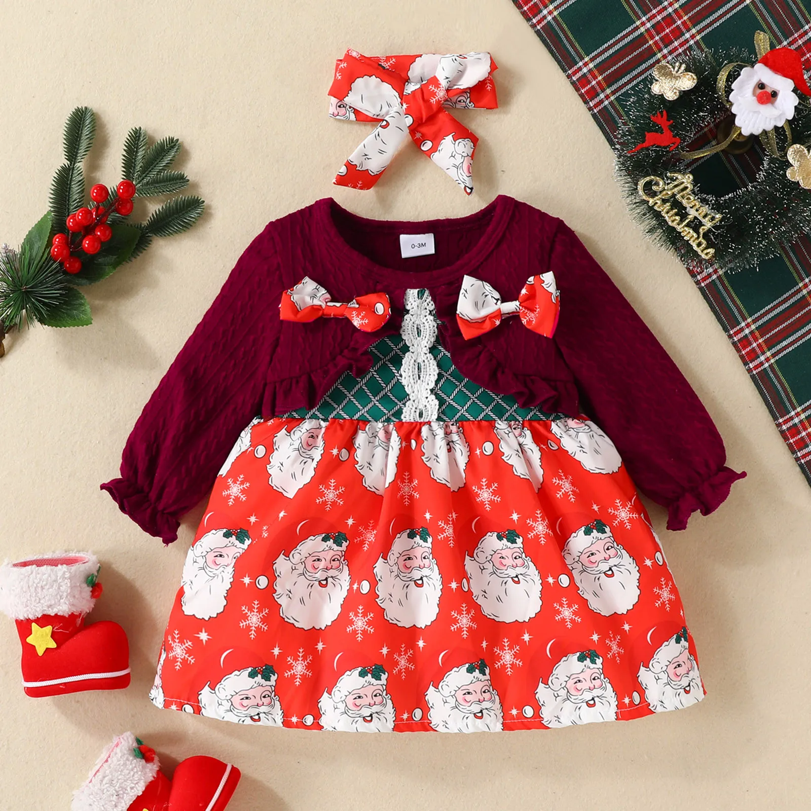 Рождественское платье для маленьких девочек, детское рождественское платье с длинным рукавом и принтом Санта-Клауса, платье принцессы с ба... 
Рождественское платье для маленьких девочек, детское рождественское платье с длинным рукавом и принтом Санта-Клауса, платье принцессы с ба...