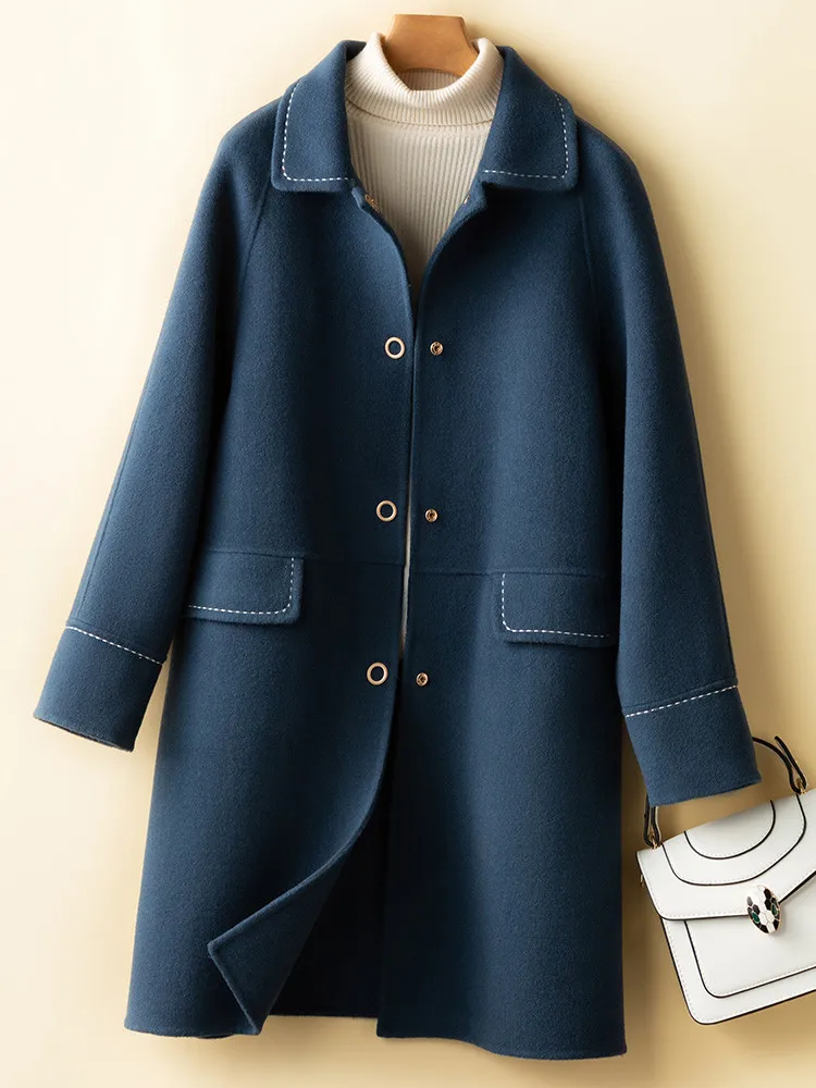 Осенне-зимнее шерстяное пальто, женская одежда, куртка из 100% шерсти, Женская однобортная теплая верхняя одежда, корейская мода, Женское пальто
Осенне-зимнее шерстяное пальто, женская одежда, куртка из 100% шерсти, Женская однобортная теплая верхняя одежда, корейская мода, Женское пальто